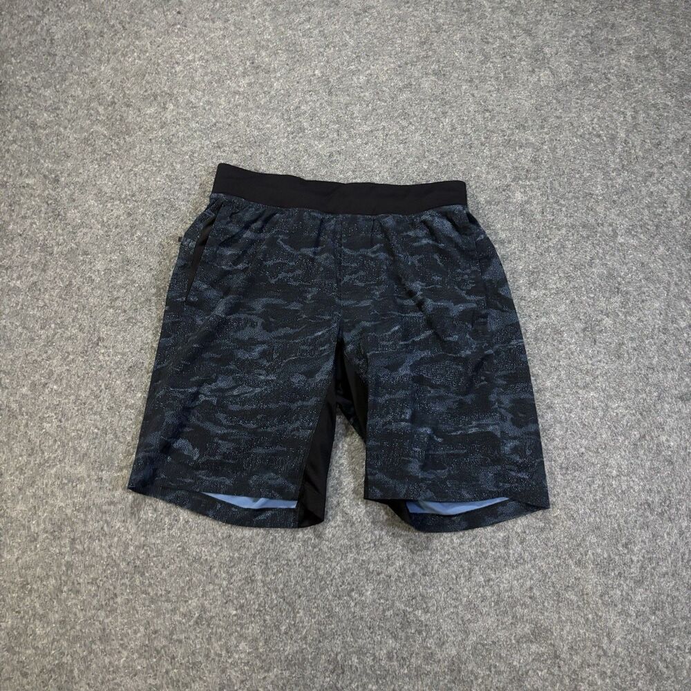 Lululemon THE Short Lined Mens Medium Blue 9" Marble Training Running Gym